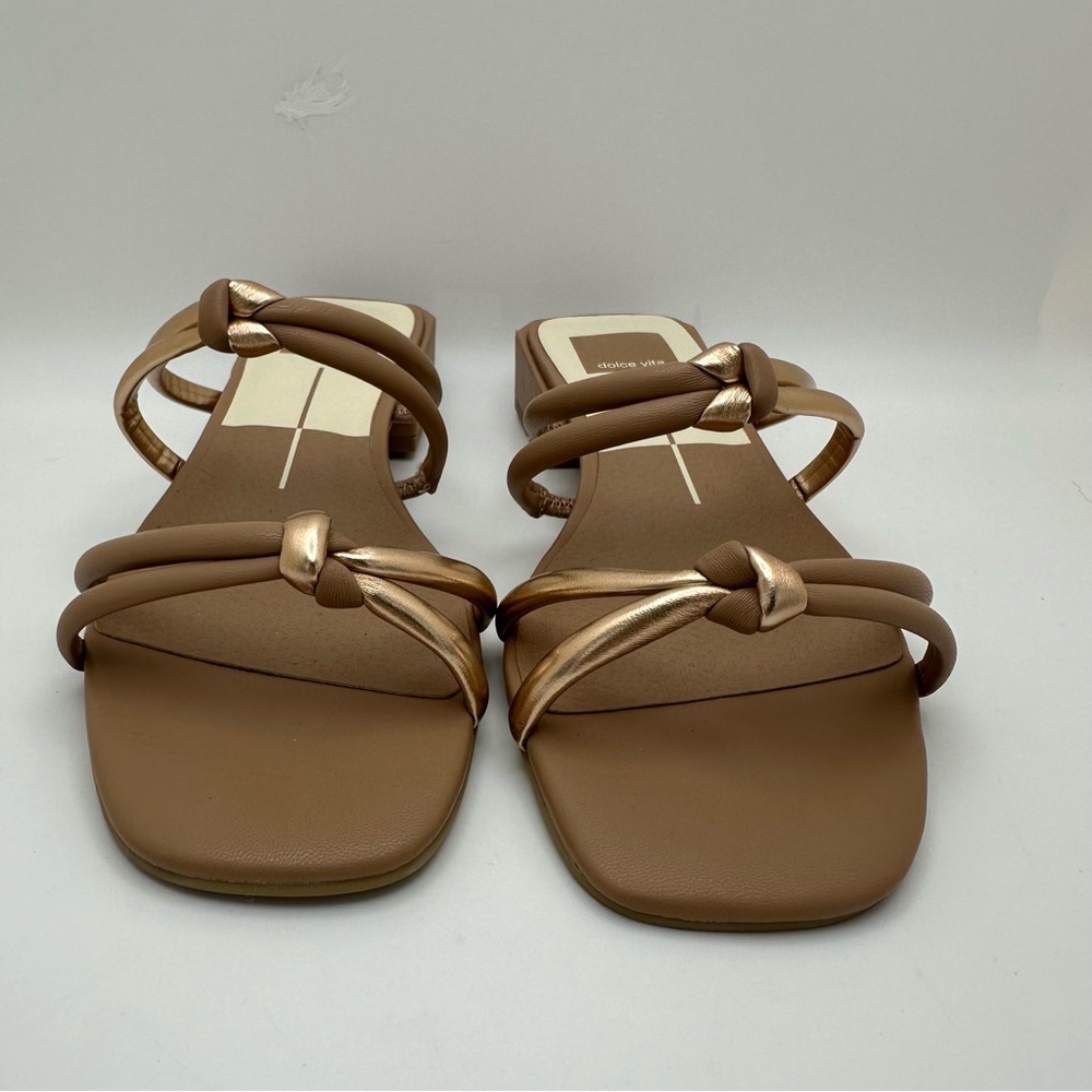 Dolce Vita Harli Sandals 7M Women Slip on Shoes Faux Leather rose gold heel NWOT - Picture 6 of 10